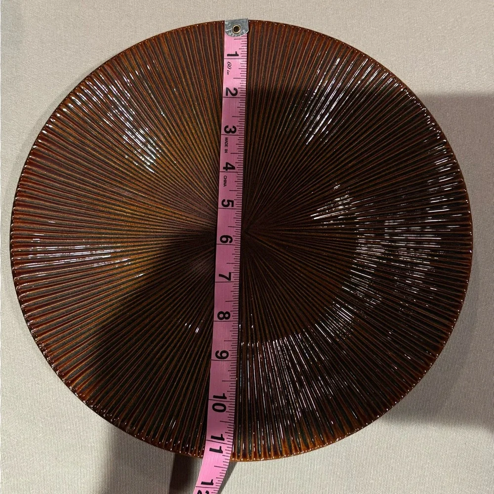 Colin Cowie JCPENNY Collection Lotus Leaf brown ceramic salad plate 11” diameter
